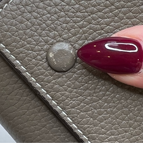 CELINE Calfskin Leather SOURIS Yellow Large Flap Multifunction Long Wallet - Picture 11 of 16